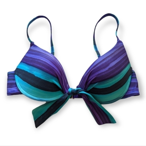 Bikini Bay Bikini Top - Purple & Teal - Sz 8 - Picture 1 of 6